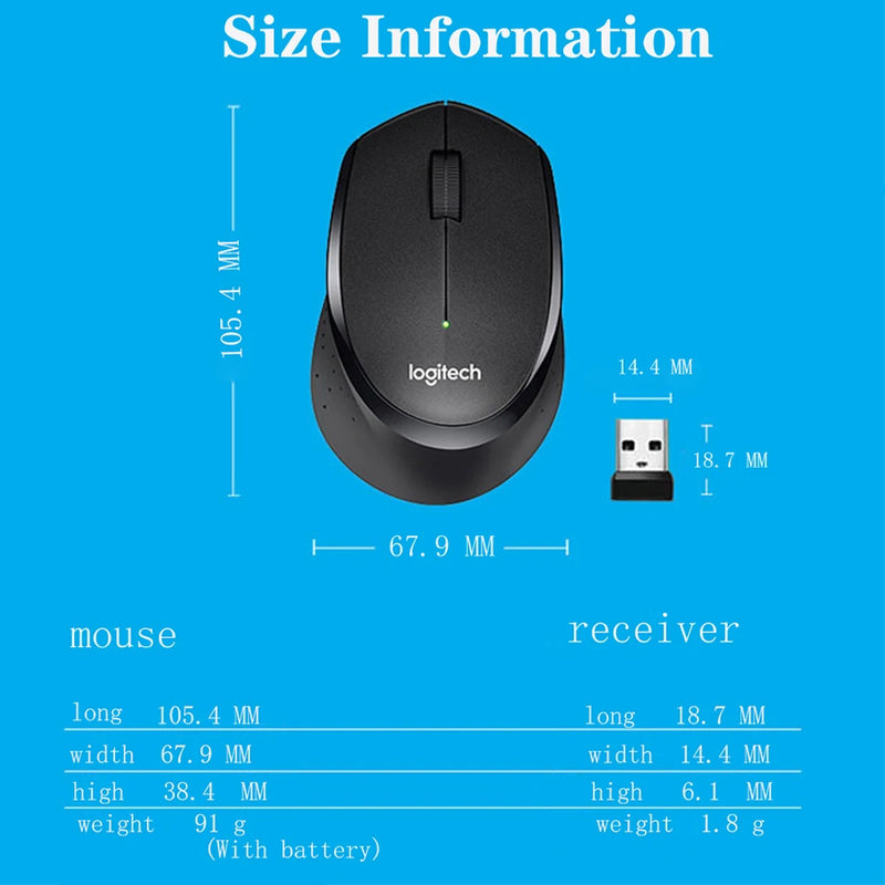 Logitech m330 mouse sem fio silencioso 1000dpi mouse óptico silencioso 2.4ghz com receptor usb hubs para escritório casa usando pc